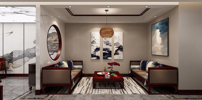 中式辦公室設計效果圖