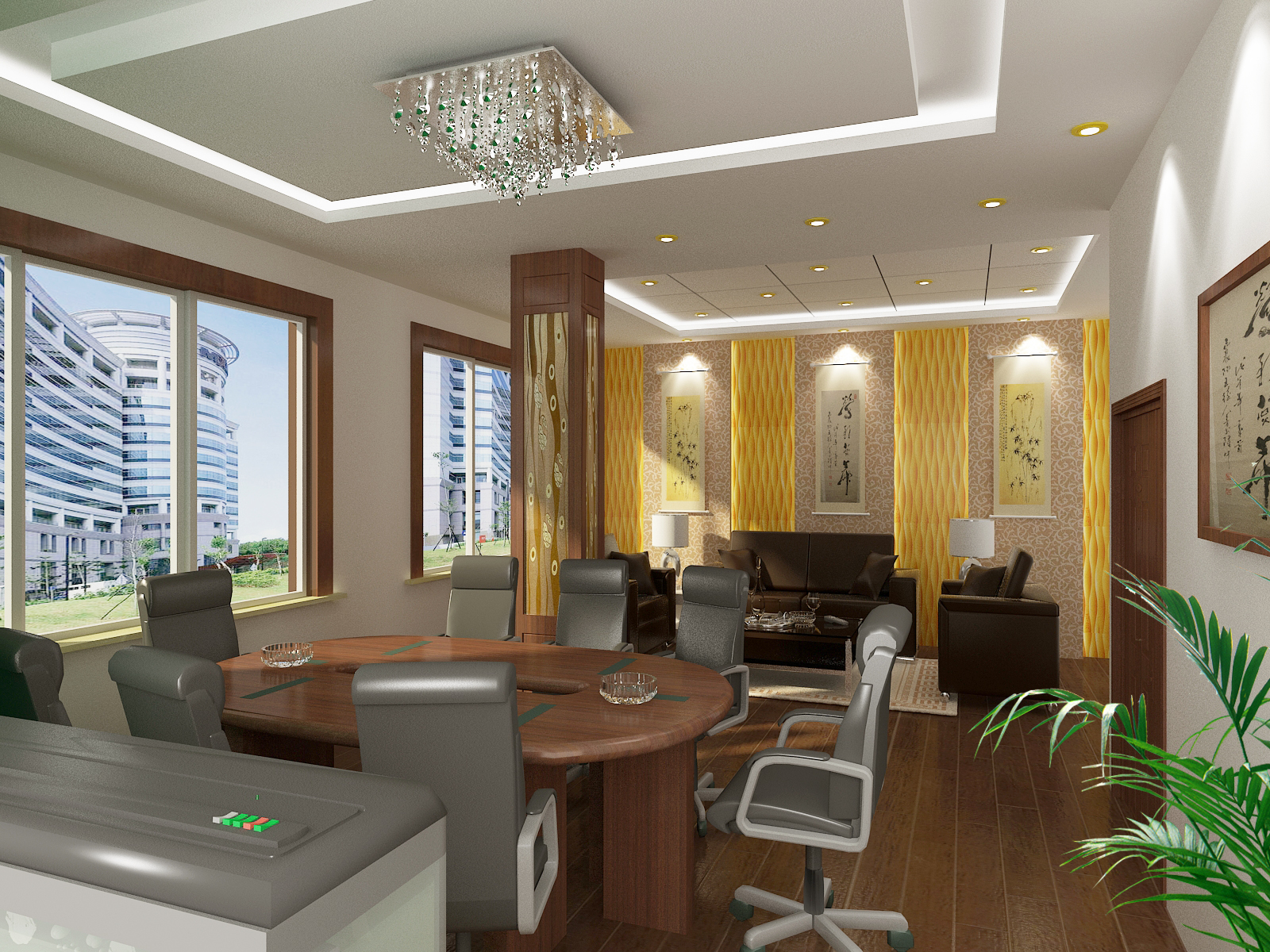 美觀大方辦公室設計效果圖