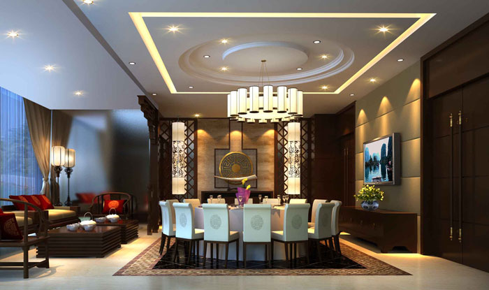 中式私房菜包間餐廳裝修設計案例效果圖