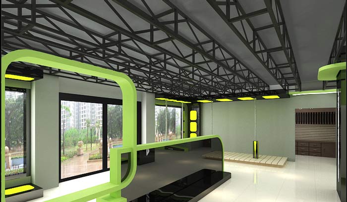 美利達自行車專賣店前臺裝修設(shè)計案例效果圖