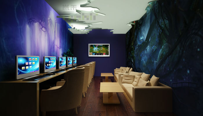 杭州魅影網(wǎng)咖包房裝修設(shè)計案例效果圖