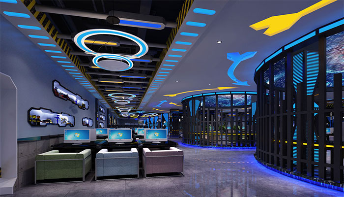 神秘星空網咖對戰區域裝修設計效果圖