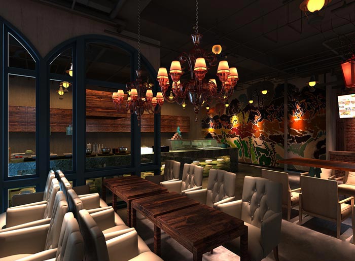 烤肉店裝修設計效果圖