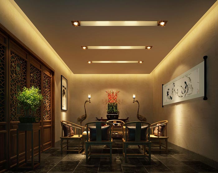 藏茗薈茶藝館弈棋房裝修設(shè)計案例效果圖