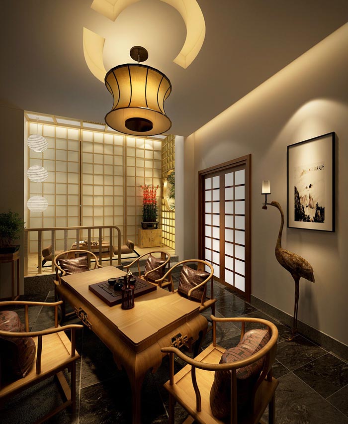 藏茗薈茶藝館書香房裝修設(shè)計案例效果圖