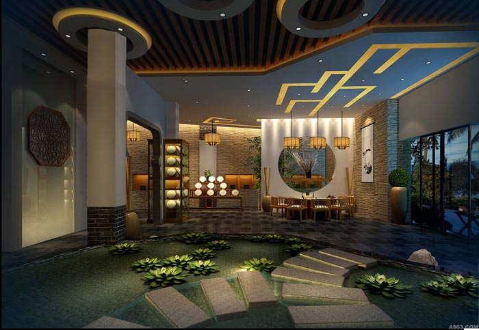 藏茗薈茶藝館裝修設(shè)計案例效果圖