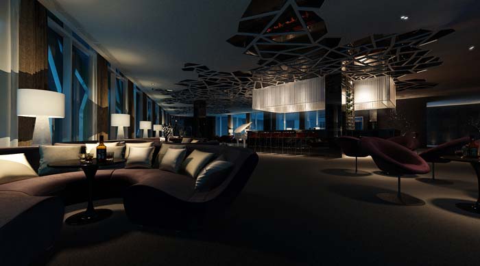 休閑類型主題餐廳沙發區域吊頂裝修設計案例效果圖