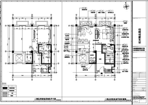 杭州精品酒店室內裝飾工程深化設計二層類型客房平面布置圖