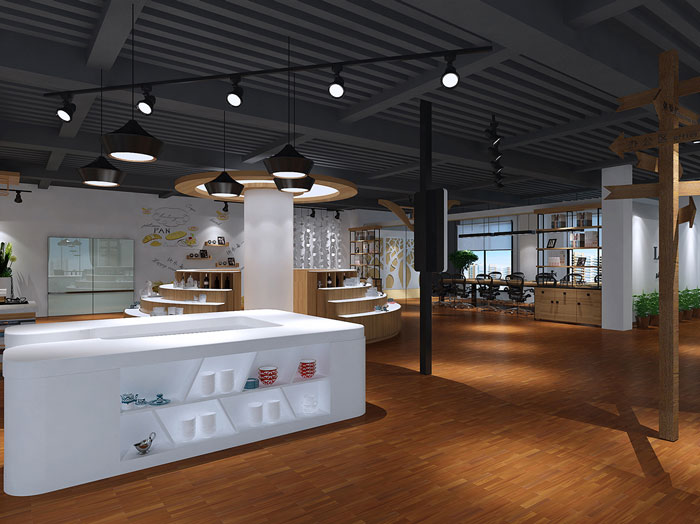 甜點展廳前臺區域裝修設計案例效果圖