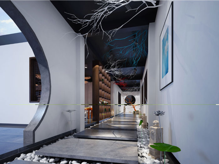 國(guó)學(xué)館展廳過道裝修設(shè)計(jì)案例效果圖