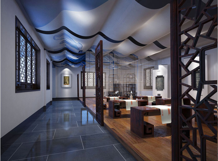 國(guó)學(xué)館展廳教學(xué)區(qū)過道裝修設(shè)計(jì)案例效果圖