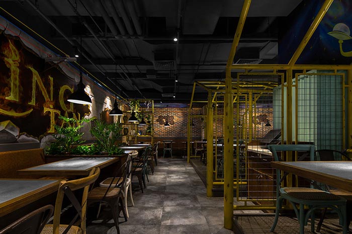 230平方懷舊復古風餐廳設計案例效果圖