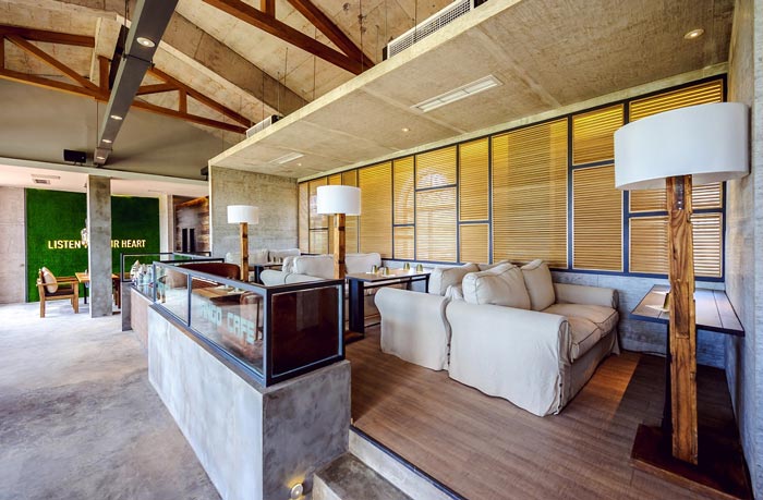 340平方工業(yè)風與LOFT風格相結合的餐廳前臺過道設計效果圖