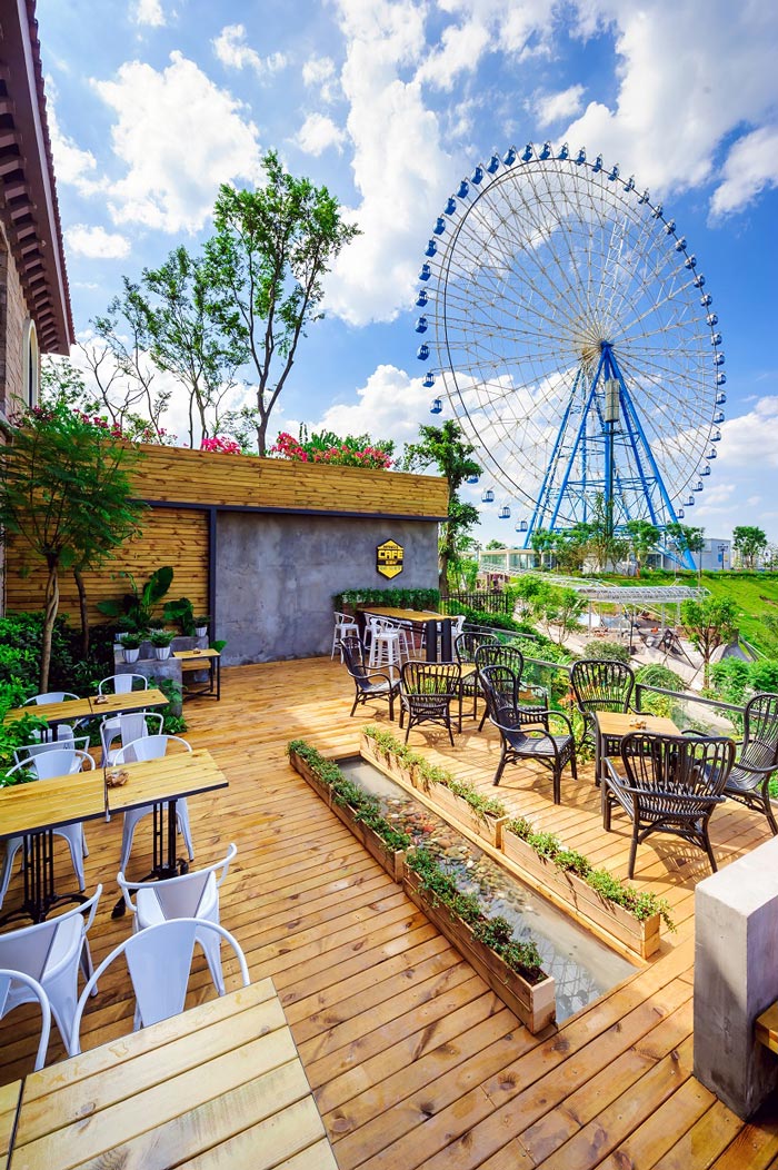 340平方工業(yè)風與LOFT風格相結合的餐廳外部設計效果圖