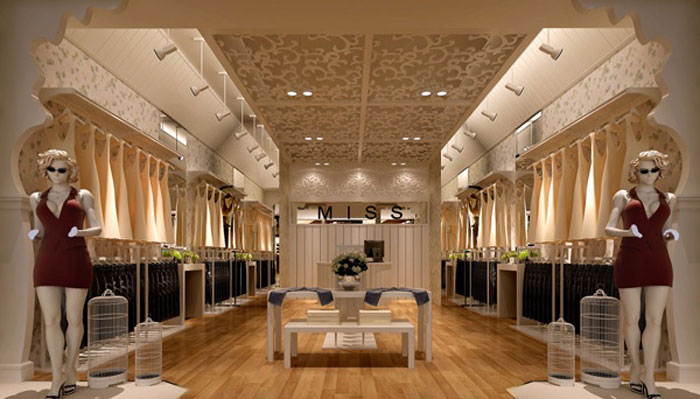 服裝店鋪裝修燈具保養原則效果圖