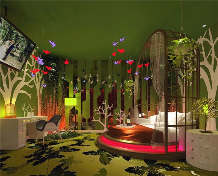 情趣酒店盛夏野趣客房裝修設計案例效果圖