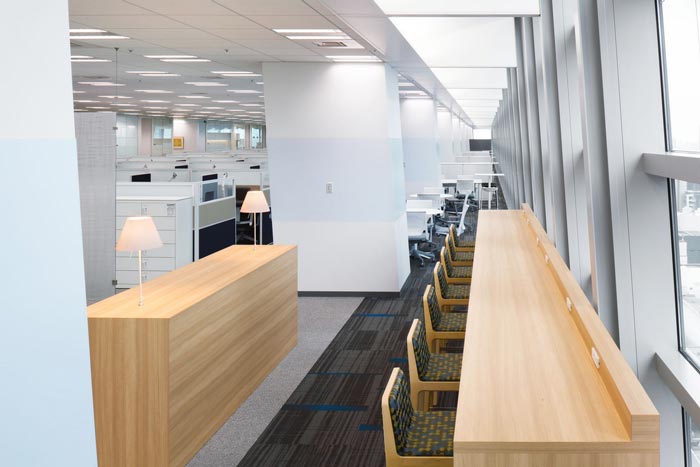 醫藥中心辦公室辦公吧臺裝修設計案例效果圖