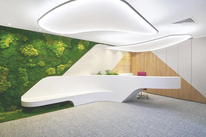 科技公司辦公室前臺裝修設計案例效果圖