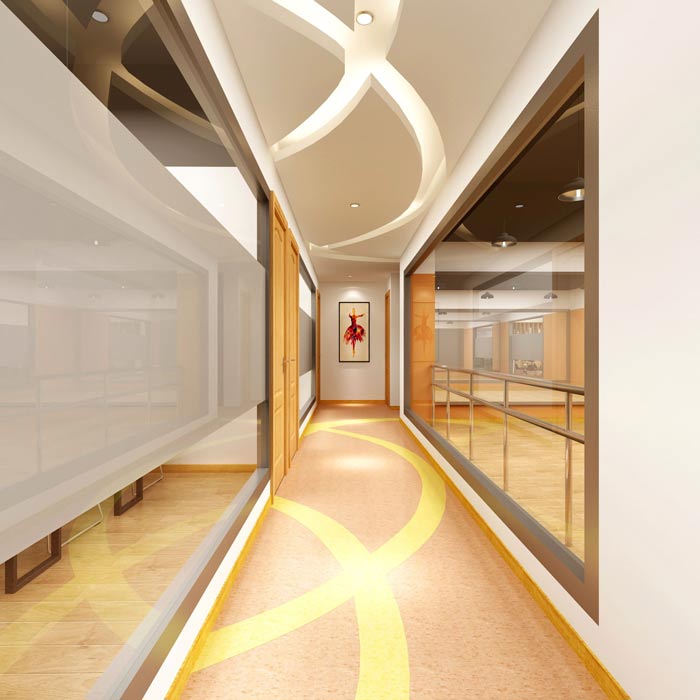 舞蹈培訓機構過道裝修設計案例效果圖