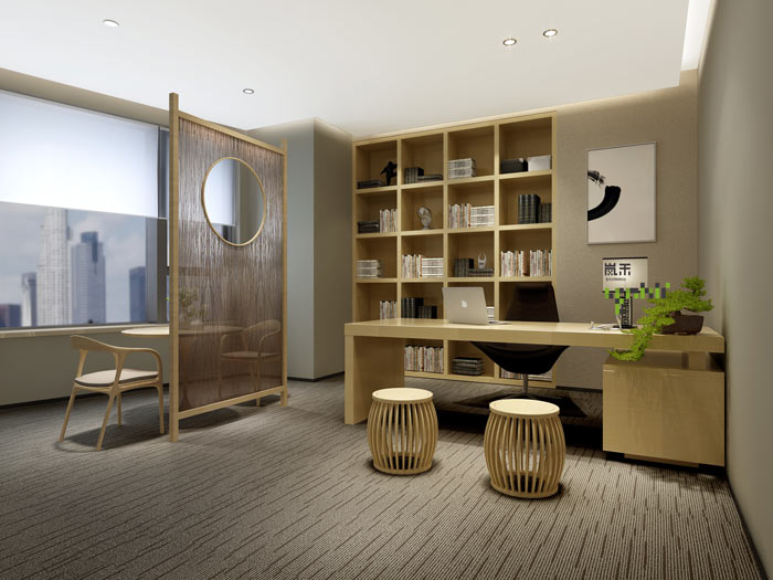 互聯網媒體副總經理辦公室裝修設計案例效果圖