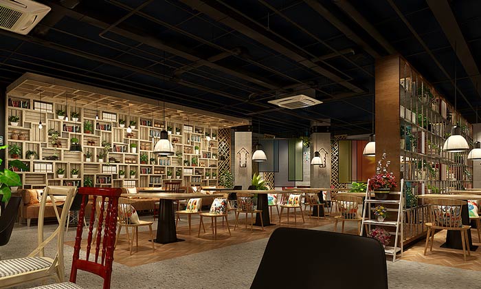 韓式主題餐廳餐桌裝修設(shè)計效果圖