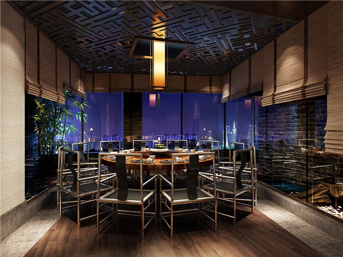 肥牛火鍋店中包廂裝修設計效果圖