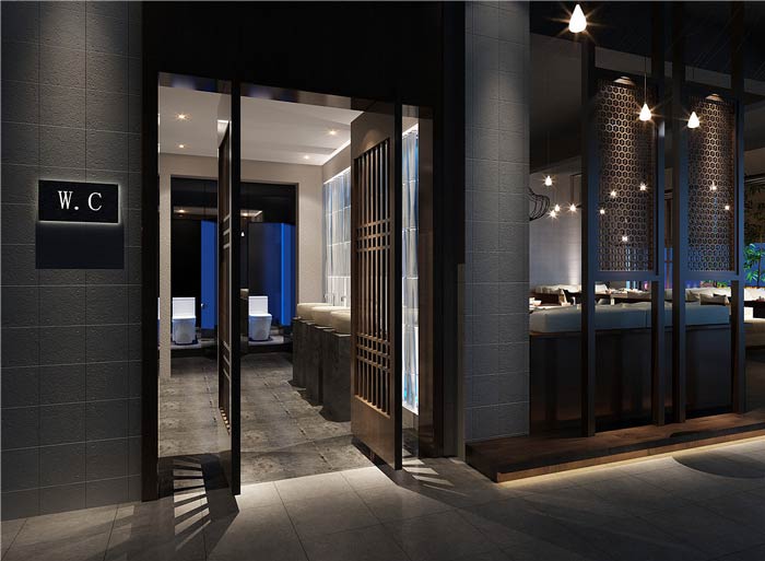 肥牛火鍋店衛生間裝修設計效果圖