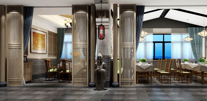 特色中餐廳餐區裝修設計效果圖
