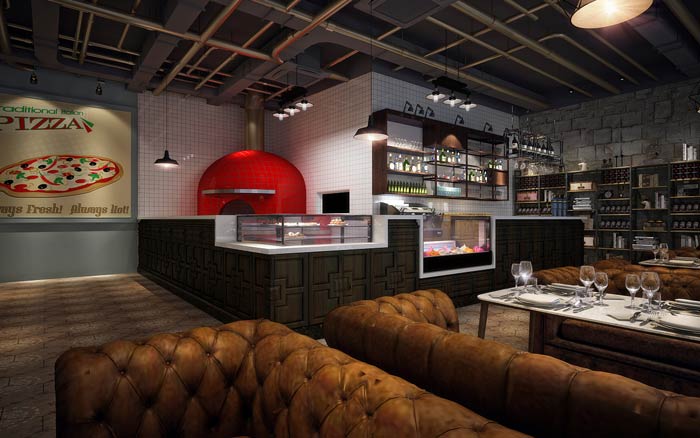 披薩西餐廳吧臺裝修設計效果圖