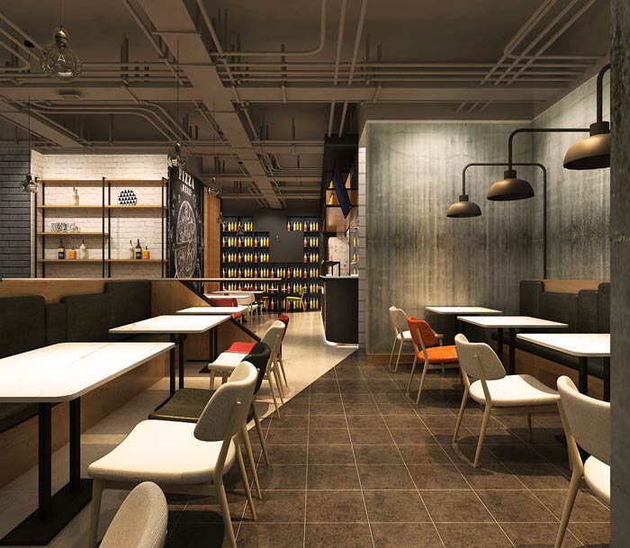 主題西餐廳餐區裝修設計效果圖