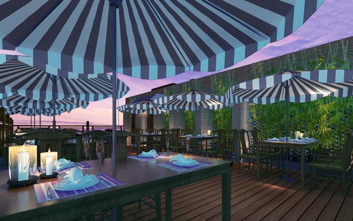 新中式川菜館大露臺(tái)裝修設(shè)計(jì)效果圖