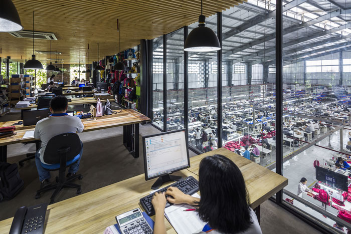 服裝廠房二樓辦公區裝修設計效果圖