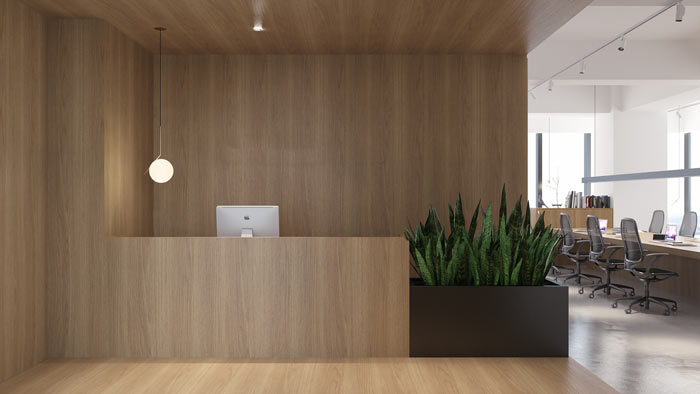 商貿公司辦公室前臺裝修設計效果圖