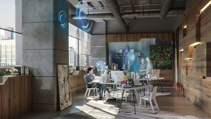 小型辦公室辦公區裝修設計效果圖