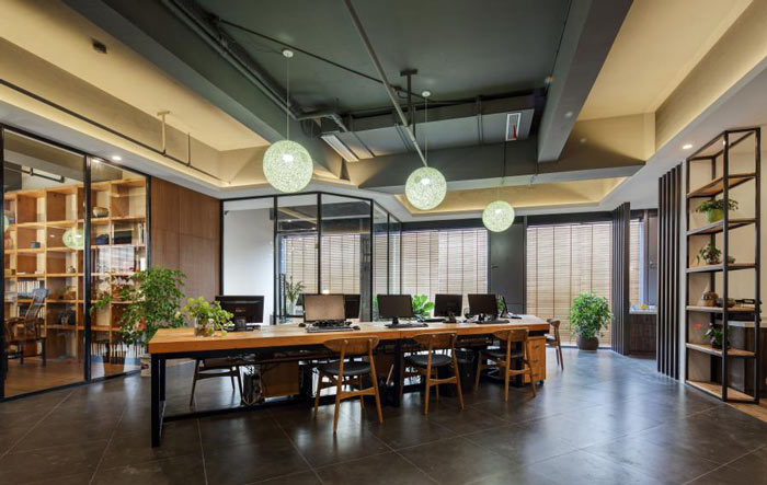 進出口貿(mào)易公司辦公室辦公區(qū)裝修設計效果圖