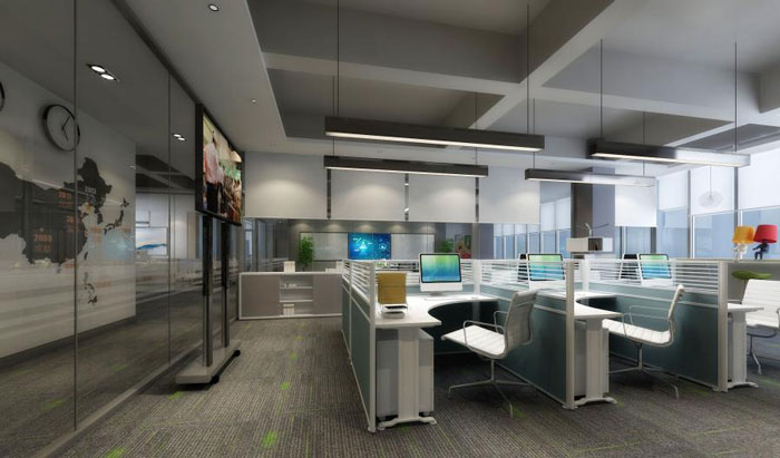 國際貿易公司辦公室辦公區裝修設計效果圖