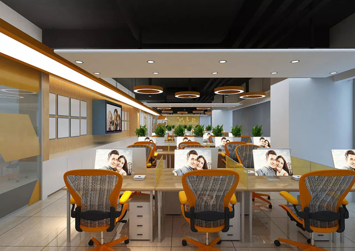 能源科技公司辦公室辦公區裝修設計效果圖