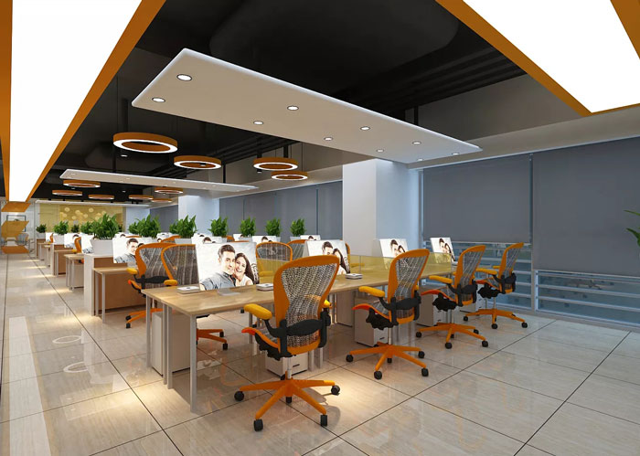 能源科技公司辦公室辦公區裝修設計效果圖