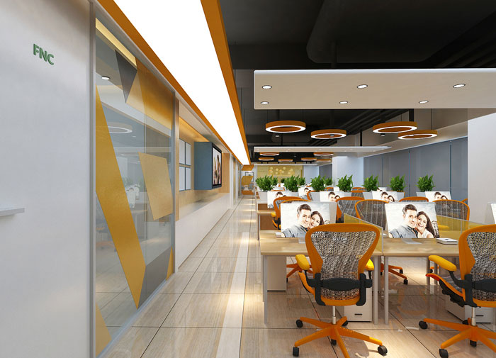 能源科技公司辦公室過道裝修設計效果圖
