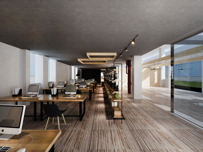 loft風格辦公室辦公區裝修設計效果圖