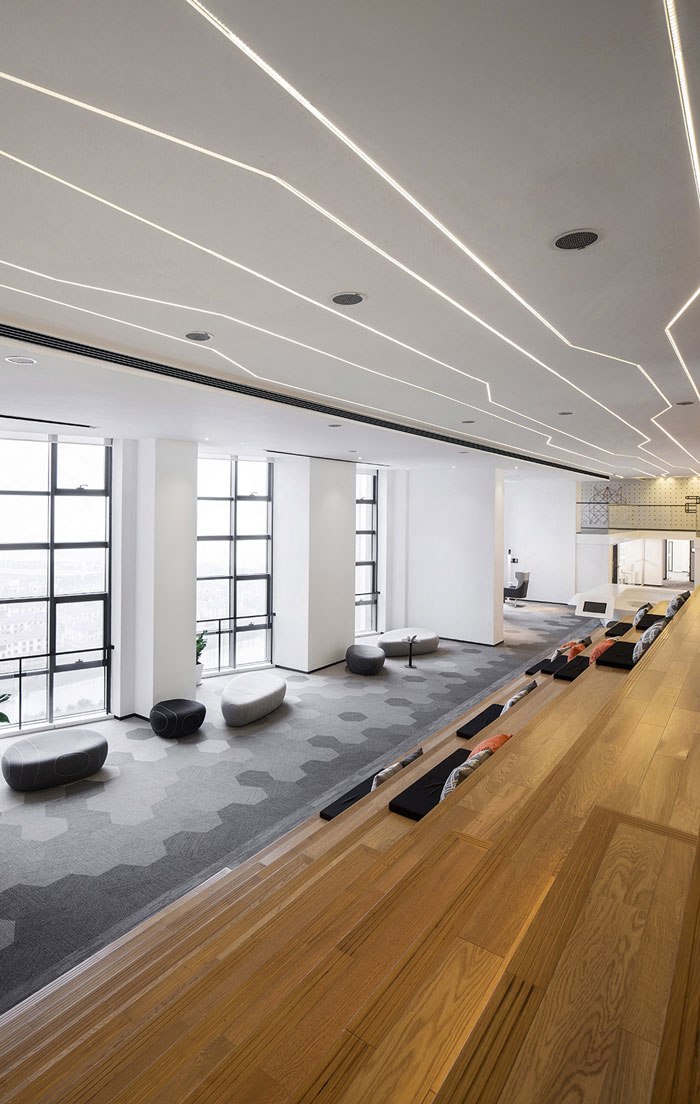 智慧辦公室接待、休息區裝修設計效果圖