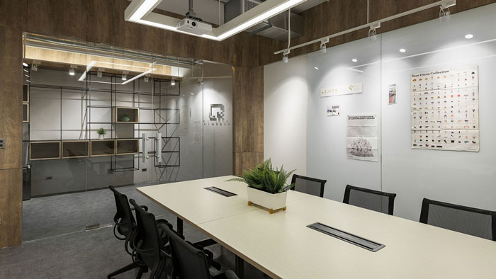 科技公司辦公室接待、會議區裝修設計效果圖