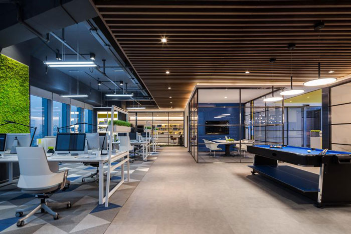 杭州800平方辦公室辦公區裝修設計效果圖