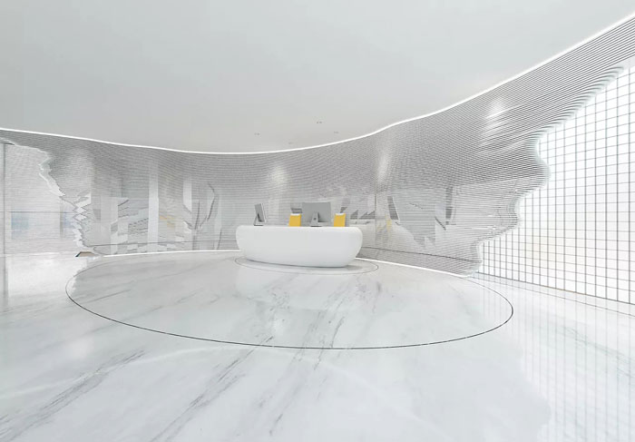 集團辦公室前臺裝修設(shè)計效果圖