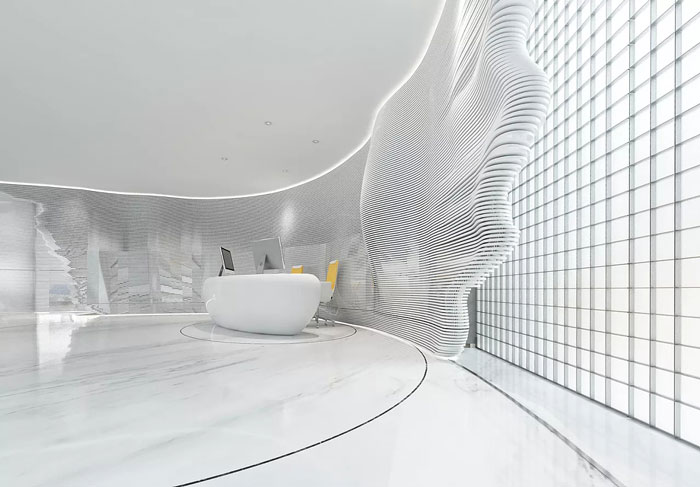 集團辦公室前臺裝修設(shè)計效果圖