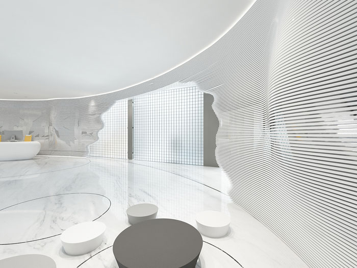 集團辦公室前臺接待裝修設(shè)計效果圖