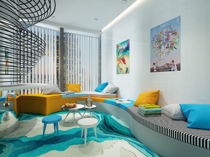 集團辦公室閱讀區(qū)裝修設(shè)計效果圖