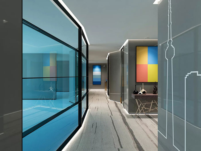 集團辦公室過道裝修設(shè)計效果圖