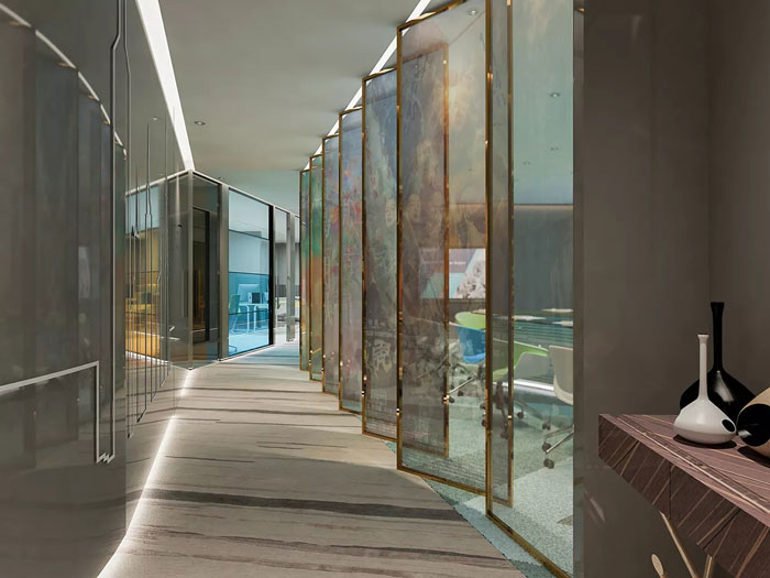 集團辦公室過道裝修設(shè)計效果圖