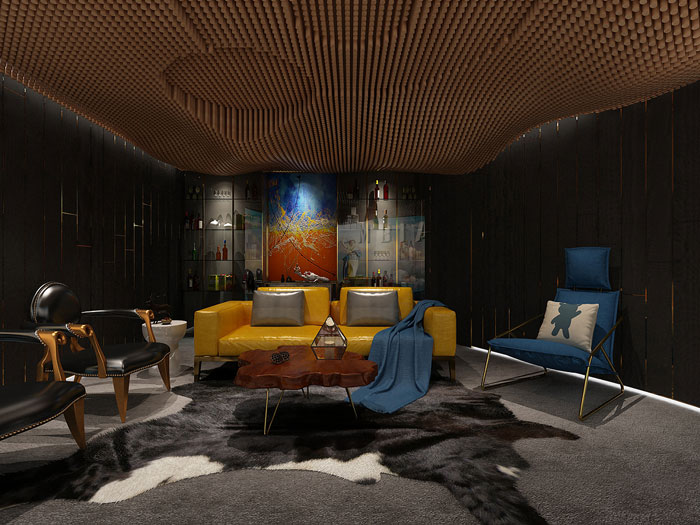 集團辦公室電影廳裝修設(shè)計效果圖